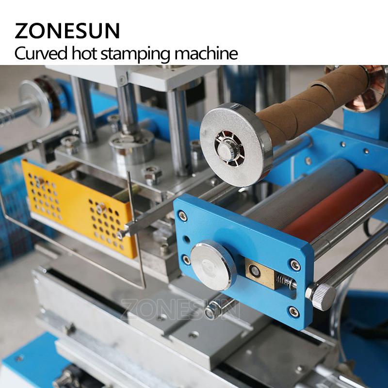 ZONESUN ZY-819R 150*230mm Round Cosmetic Bottle Leather LOGO Paper Customized Hot Foil Stamping Machine Heat Press Machine