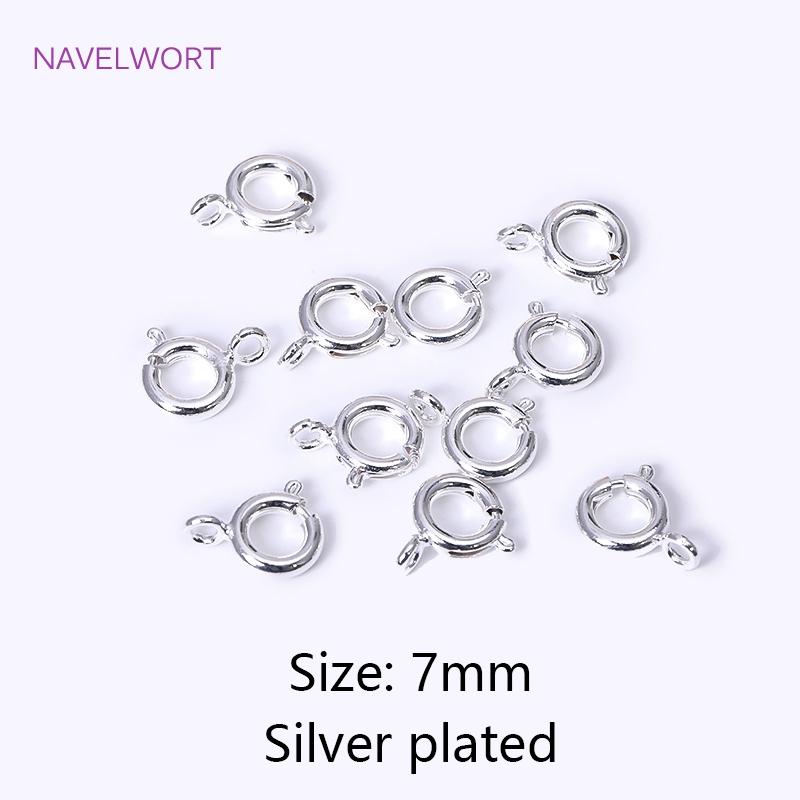 Brass 5/5.5/6/7mm 18K Gold Plated Round Claw Spring Clasp For Bracelet,Clasp For Jewelry Making,DIY Jewelry  Material Wholesale