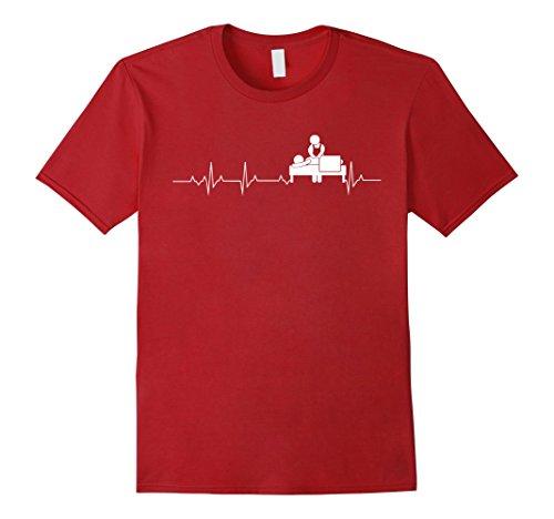 Massage Therapist T Shirt, I Love Massage Therapist Heart Bea T-Shirt  Men/Boy Short Sleeve Cool Tees Sleeve T Shirt Homme S