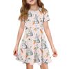 Girl Summer Dress Color & Print Short Sleeve Dress With Pocket Casual Dress Shorts Sleeve Party Dress Easter Day