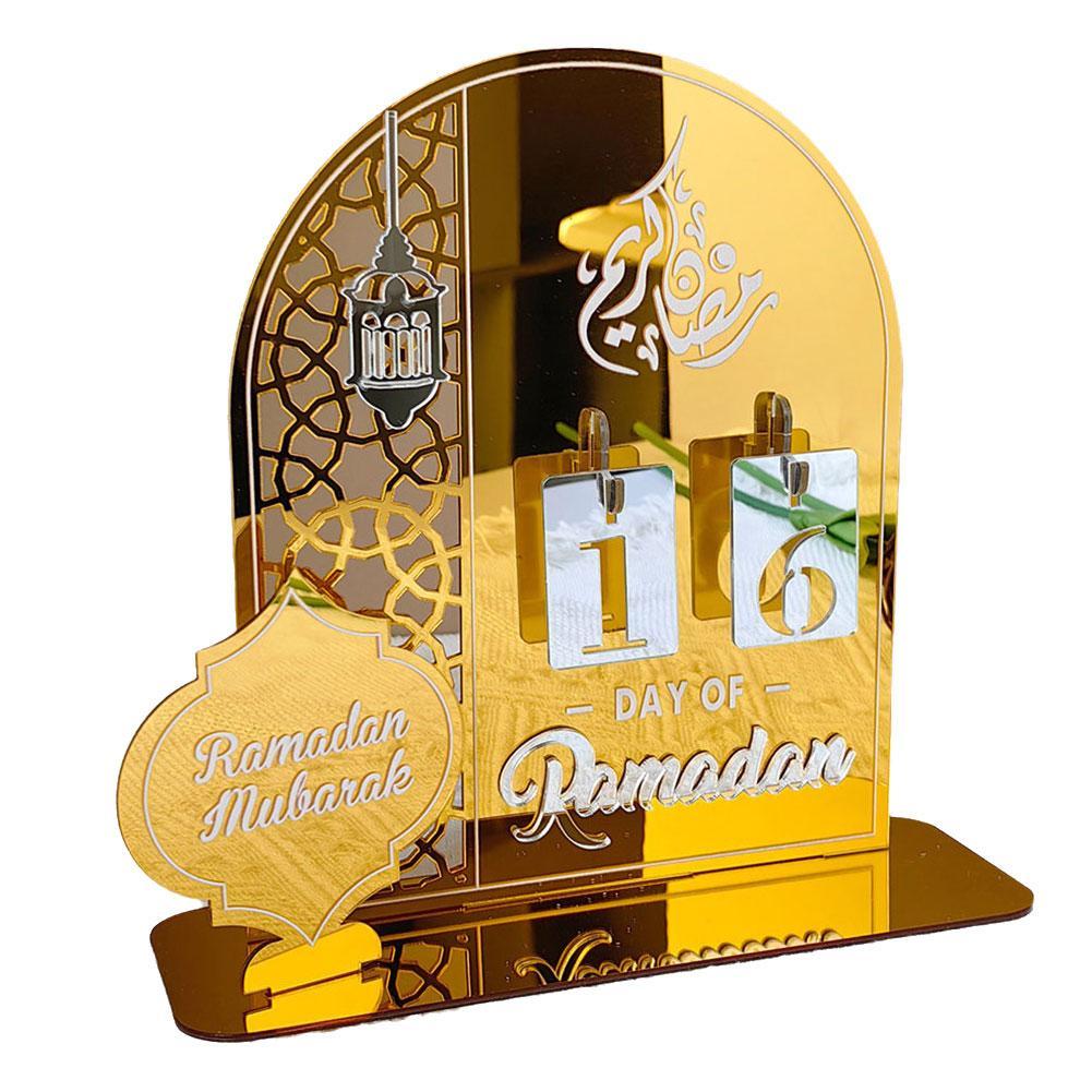 Acrylic Ramadan Countdown Calendar Eid Mubarak Advent Desk Calendar Muslim Festival Reminder Home Decor Islam Party Supplies