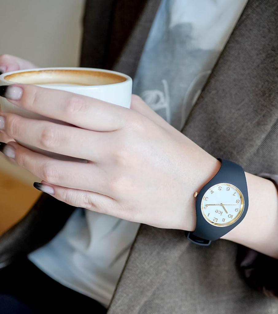 Authorized Ice-watch Women's Watch 022586 ICE Glam BLACK&WHITE WhiteBlack Small 37mm 3-Hand Watch