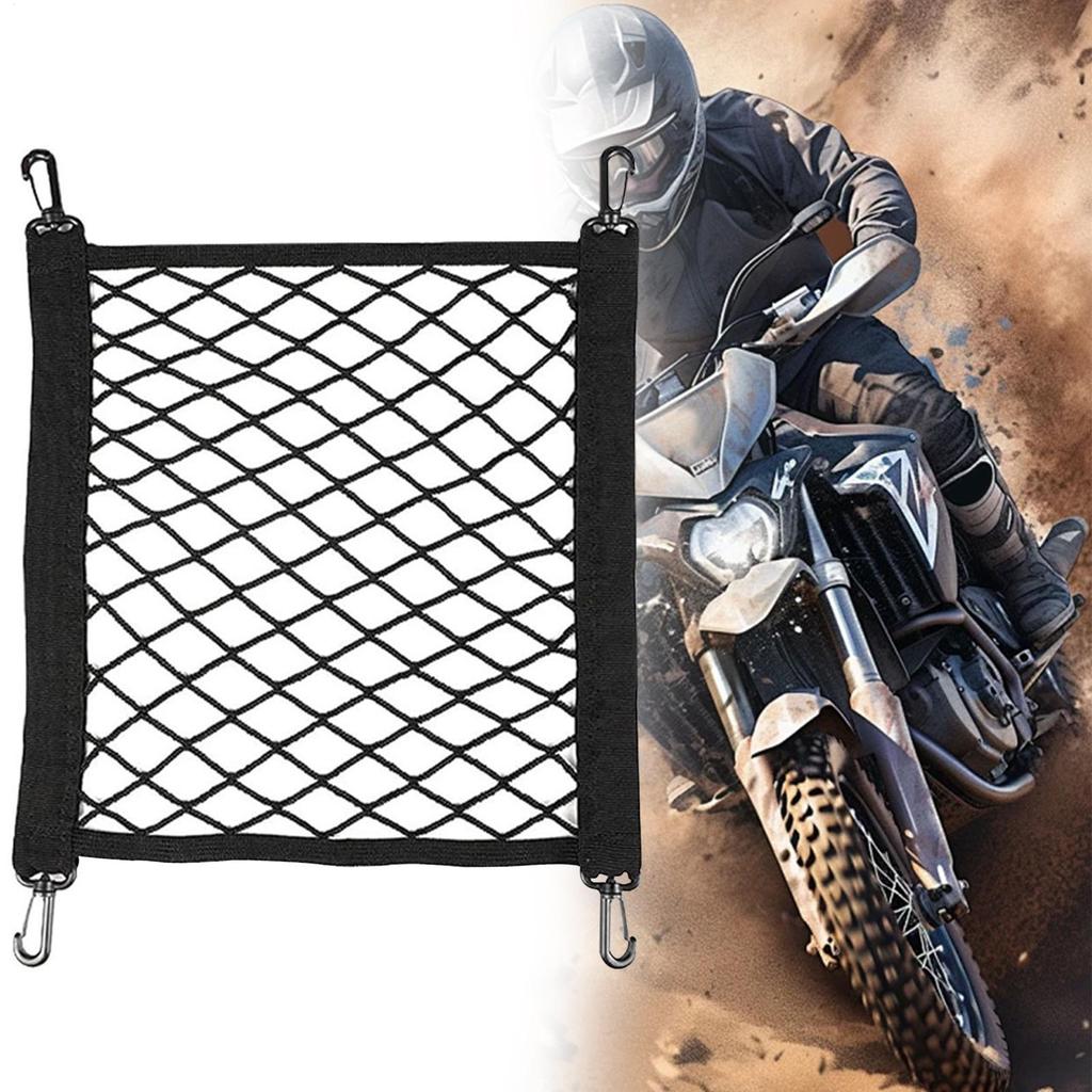 Motorcycle Helmet Net Bike Carrier Cargo Net With Hooks Adjustable Luggage Storage Tie Down Mesh Web For E-Vehicles Motorbike