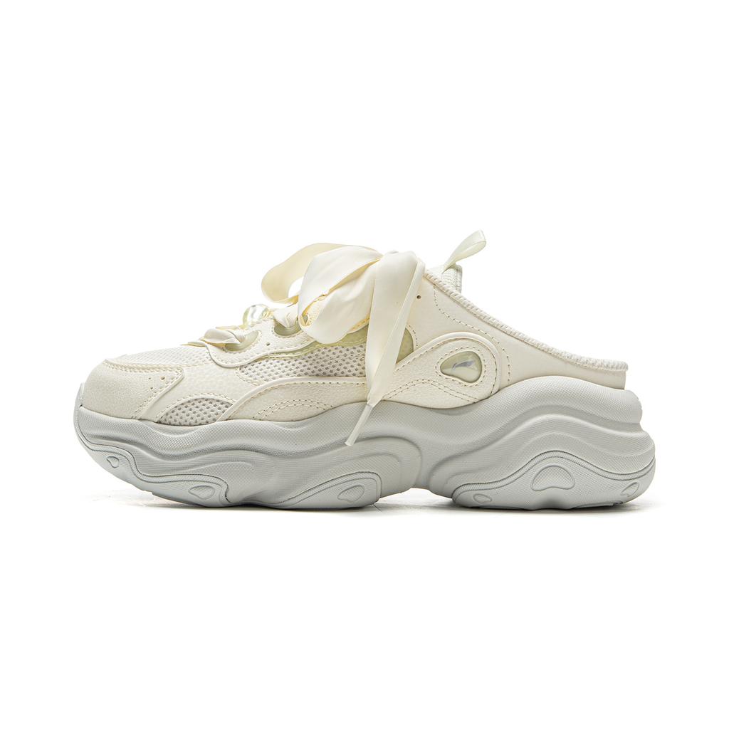 Li Ning Honey MULE Closed Toe Slippers Women's Beige AGLV090-3
