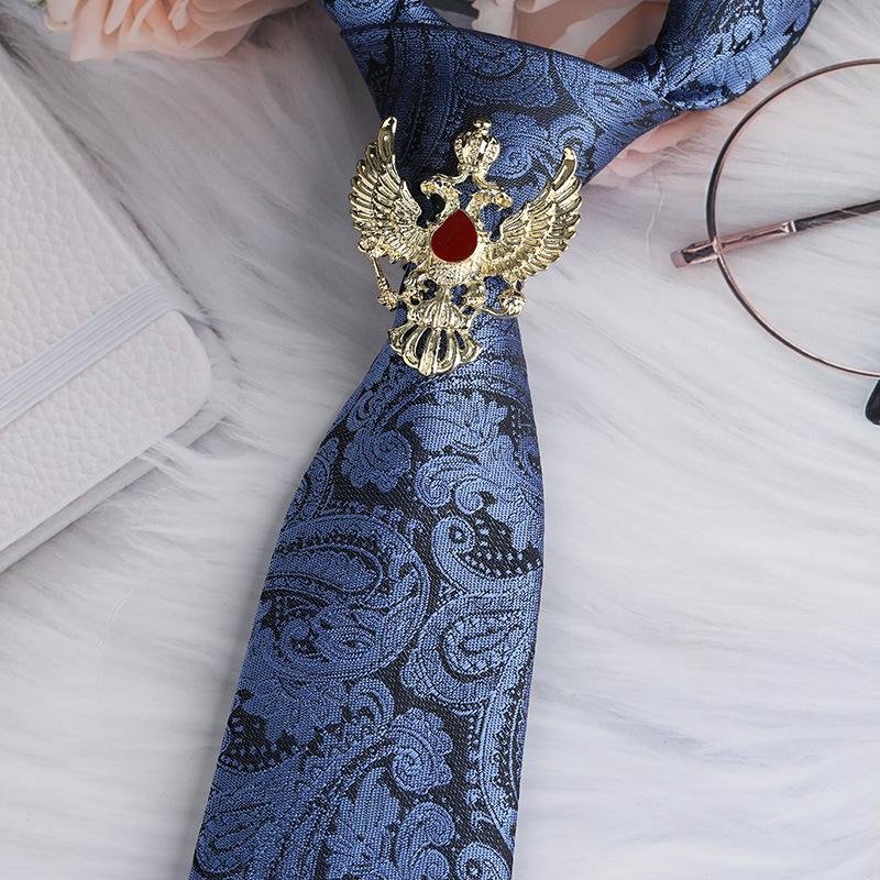 Men'S Emperor Rhinestone Collar Ring Clip Tie Hoop Vintage Knight Tie Hoop Business Shirt Tie Button Brooch