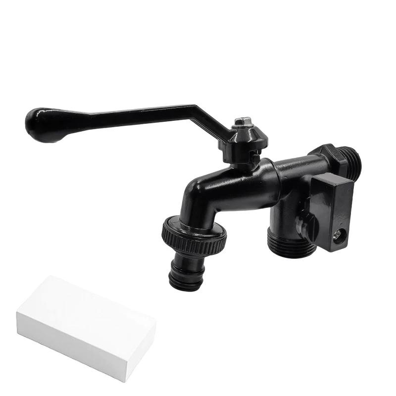 

1 шт. Смеситель из цинкового сплава с черной краской для кухонной мойки, одинарный кран холодной воды, уличный кран для сада, двора, морозостойкий кран
