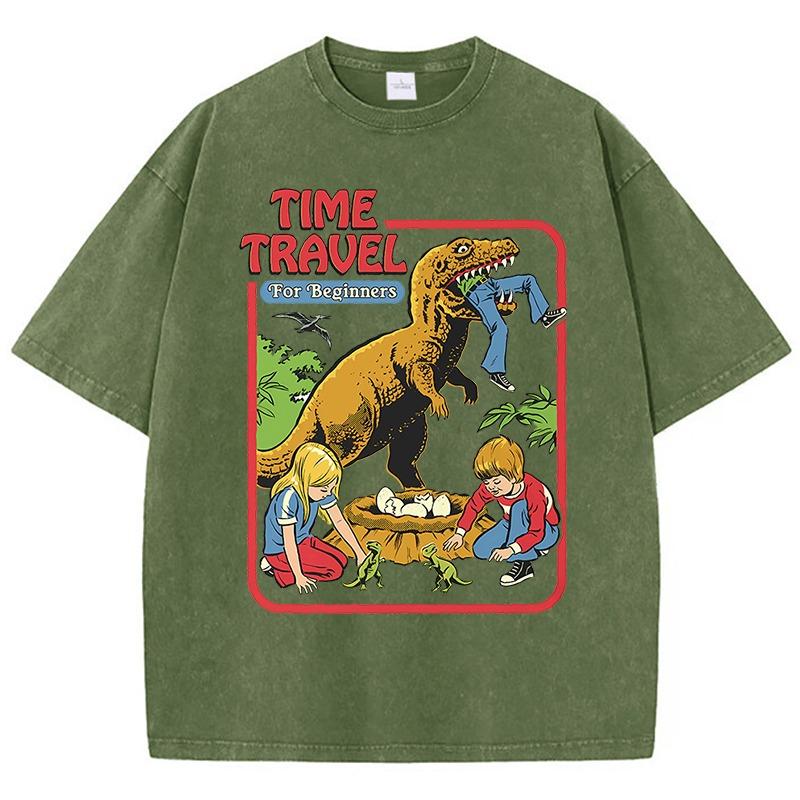 Dinosaurierbaby-Diebstahl Gefangen Angespült Retro T-Shirts Baumwolle Lässig Kurzarm Mode Atmungsaktiv Locker Übergröße T-Shirt