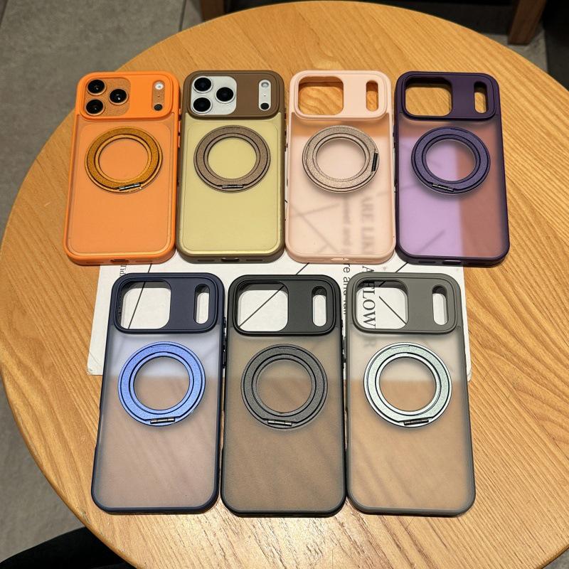 iPhone 17 Pro Max Skin-Feel Rotating Magnetic Phone Case Apple 16 Frosted Protective Case