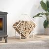 Firewood Rack White 60 x 25 x 60 cm Cold Rolled Steel