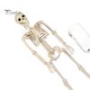 Cemetery Themed Landscaping 36 Inches LED Light Up Halloween Skeleton, 3FT Life Size Full Body Posable Skeleton Plastic Human Bones with Movable