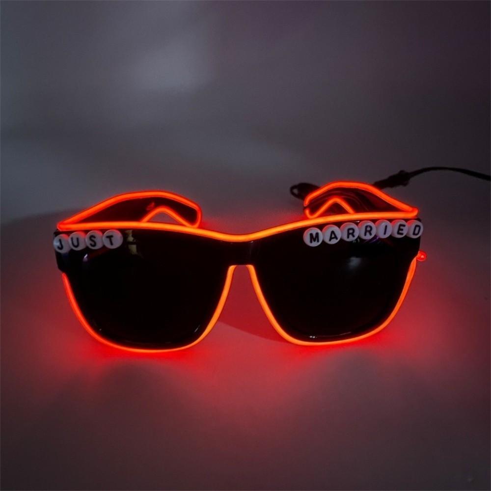 Lunettes LED Carrées Lunettes Cœur Lumineux Lunettes de Soleil Lumineuses Décoratives Fête