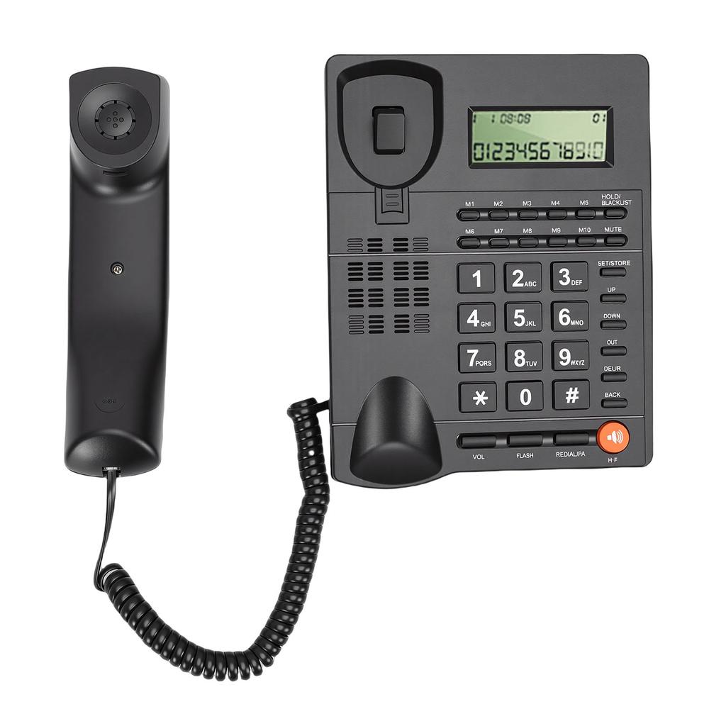 Corded Landline Phone Caller ID Hotel Home Phone Large Key Telephone with Speaker Clear Display