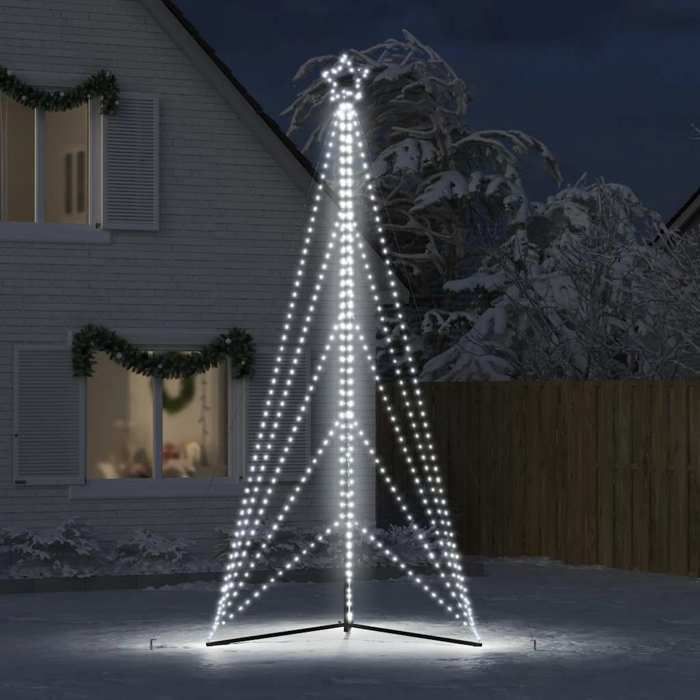 VidaXL Sapin de Noël à LED 615 LED blanc froid 404,5 cm, lumière de Noël, lumière de Noël LED, lumière de Noël extérieure, 4016421