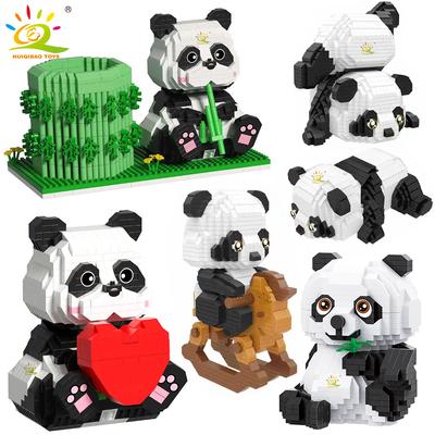 Niedlicher Panda-Mikro-Bausteine 3D-Diamant Kleines Modell Tiere Ziegel DIY Konstruktionsspielzeug für Kinder Kinderfreund