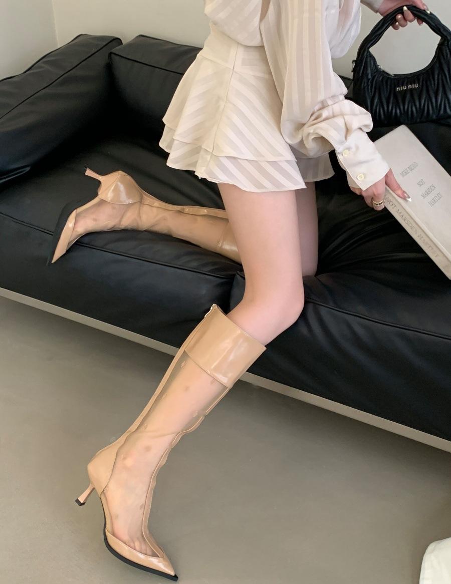 

2025 осень новые остроносые тонкий каблук высокий каблук темперамент тонкие французская мода сексуальные красивые сетчатые короткие ботинки крутые ботинки 39 хаки