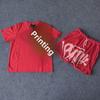 Synaword Men's Trendy American Foam Letter Print T-Shirt & Shorts Set