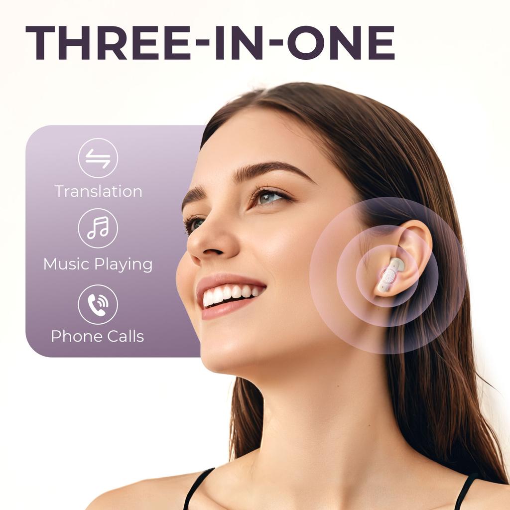 Touch Screen Translator Earbuds Wireless Bluetooth Headphones 144 Languages Translation Have Noise Cancelling Business Headset