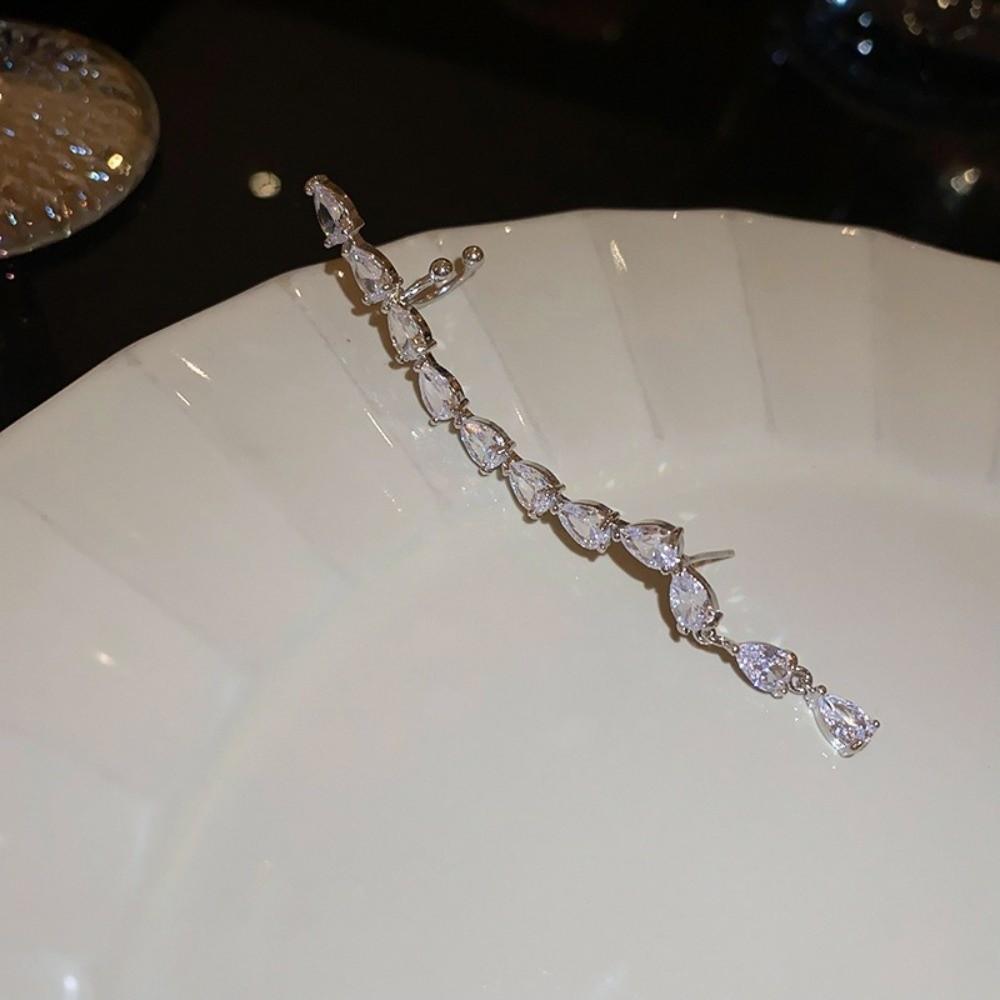 1 Pcs Elegant Zircon Earrings Luxury Clip-On Earrings Dangle Earrings  Women's Jewelry Accessory