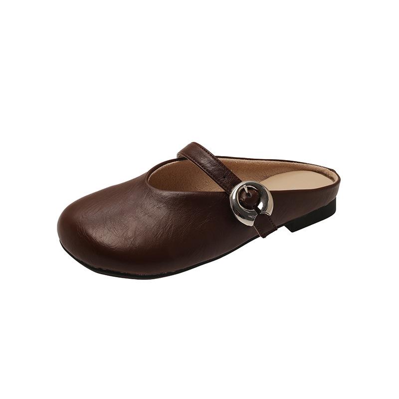 

Soft-soled retro ballet silver Mary Jane shoes women s summer new one-word buckle flat-bottomed commuter light mouth cool slippers 40