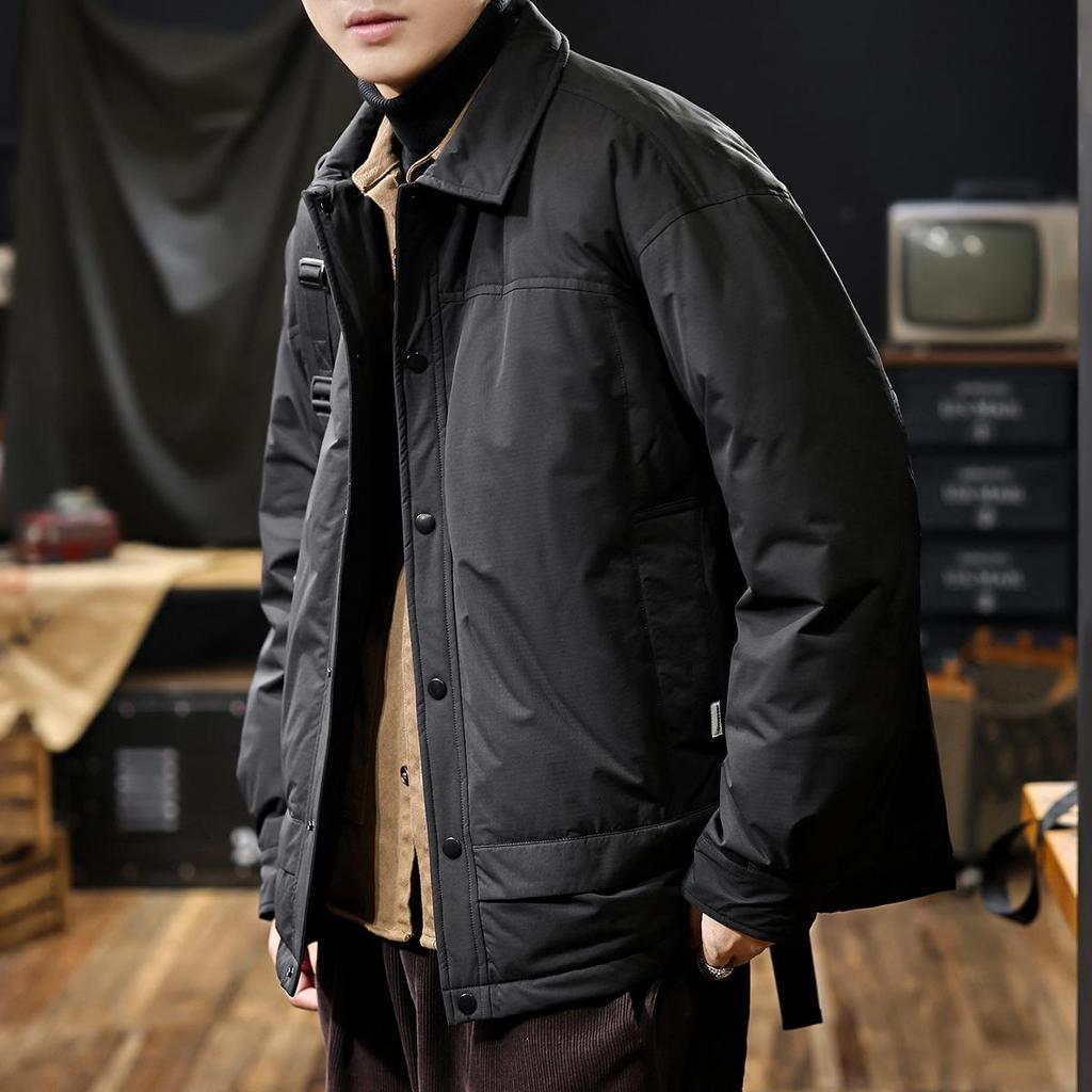 Men's 2025 Winter Lightweight Chinese Style Lapel Down Jacket With 90% White Duck Down