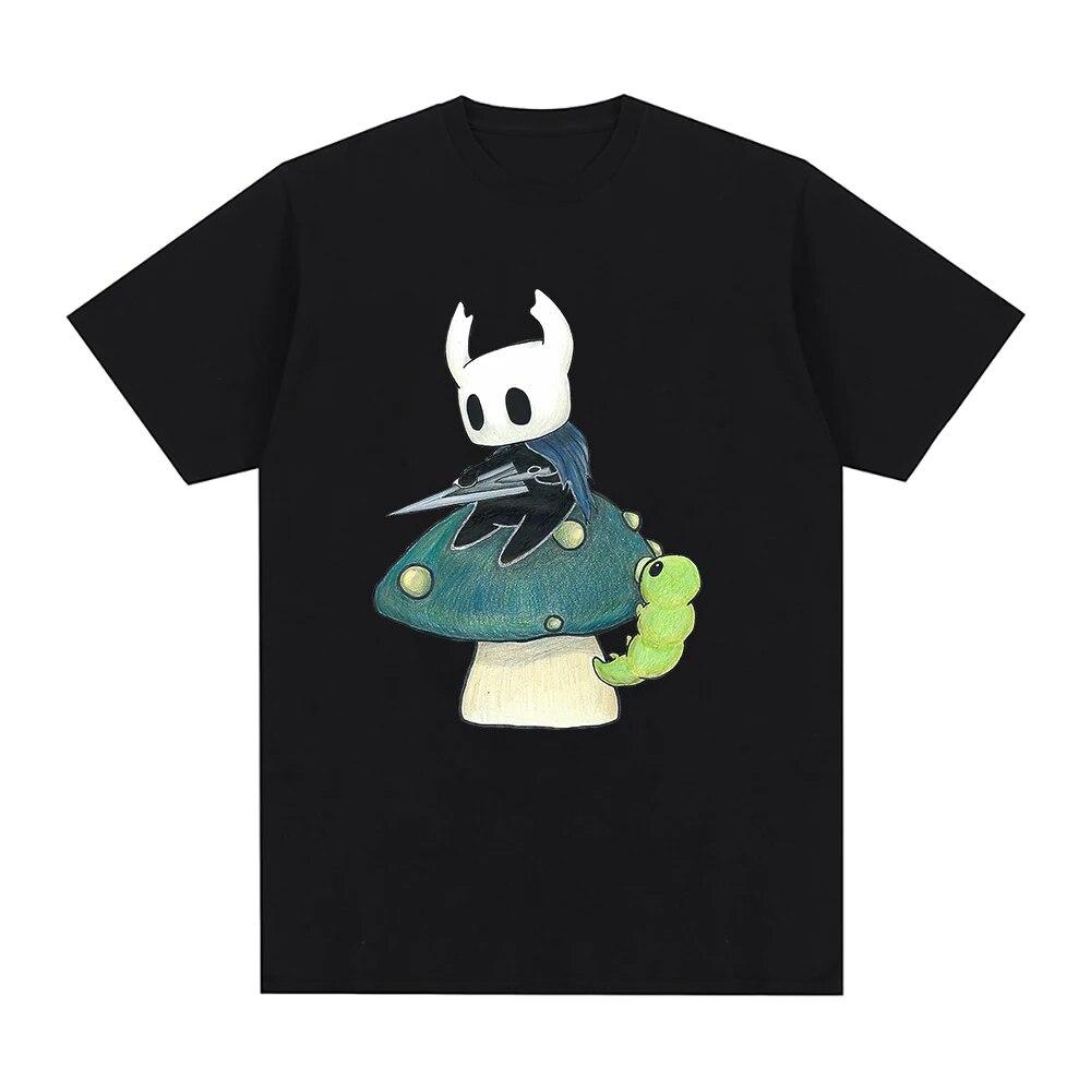 Аниме Hollow Knight футболка унисекс Harajuku с эстетической графикой, милая футболка Knight Grub, унисекс, винтажная хлопковая футболка, корейские топы 2XL