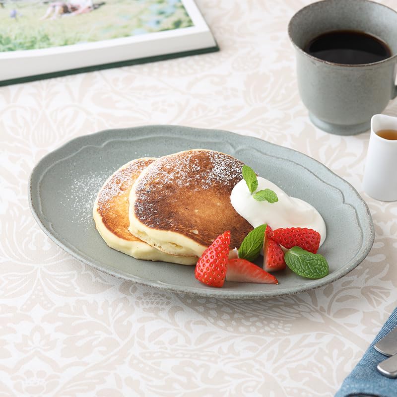EAST Table RINKA Oval Made In Microwave and Dishwasher Plate, 23.5cm, Lightweight, Gray, Japan, Safe, 86-011-02