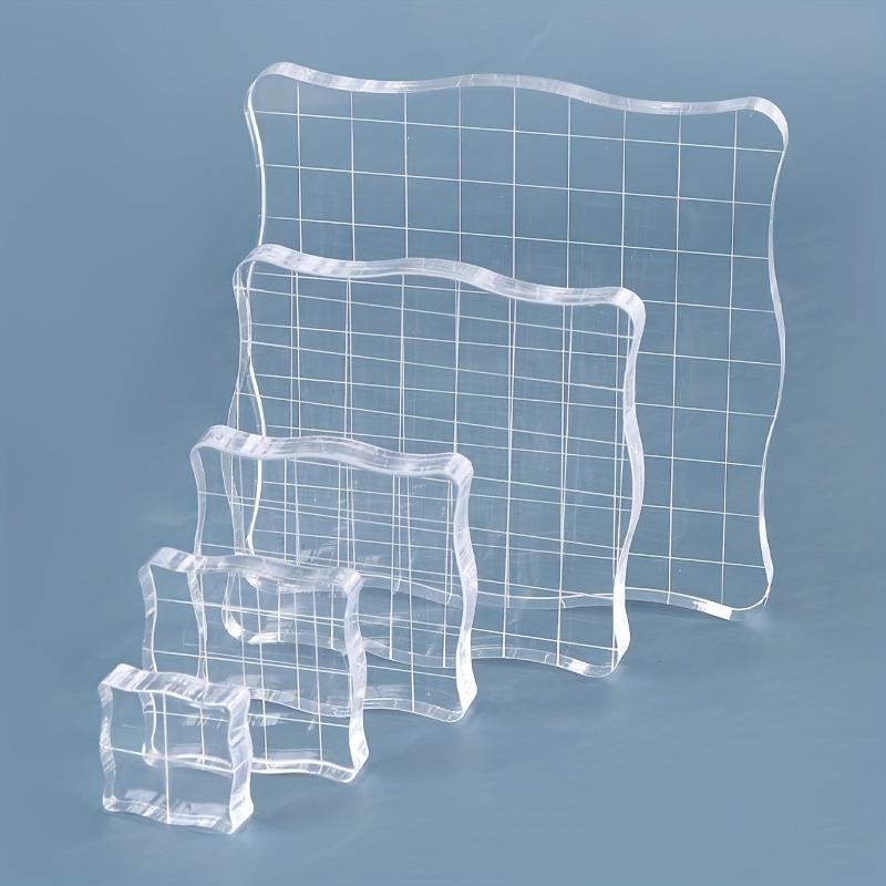 5 Stück Transparente Acryl-Stempelset für DIY Scrapbooking Kartenherstellung Stempel-Bastelarbeiten Kompatible Stempeladapter Stempeltechnik