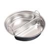 Multiuse Divided Steaming Tray Metal Steamers Basket with Double Handle Stainless Steel Food Holder Kitchen Utensils