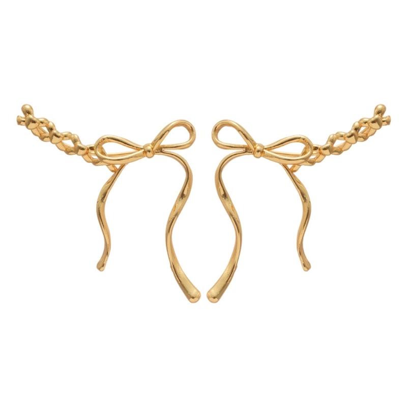 Stylish Copper Bowknot Drop Earrings Fashion Accessory Ideal for Enhancing Outfits at Various Event