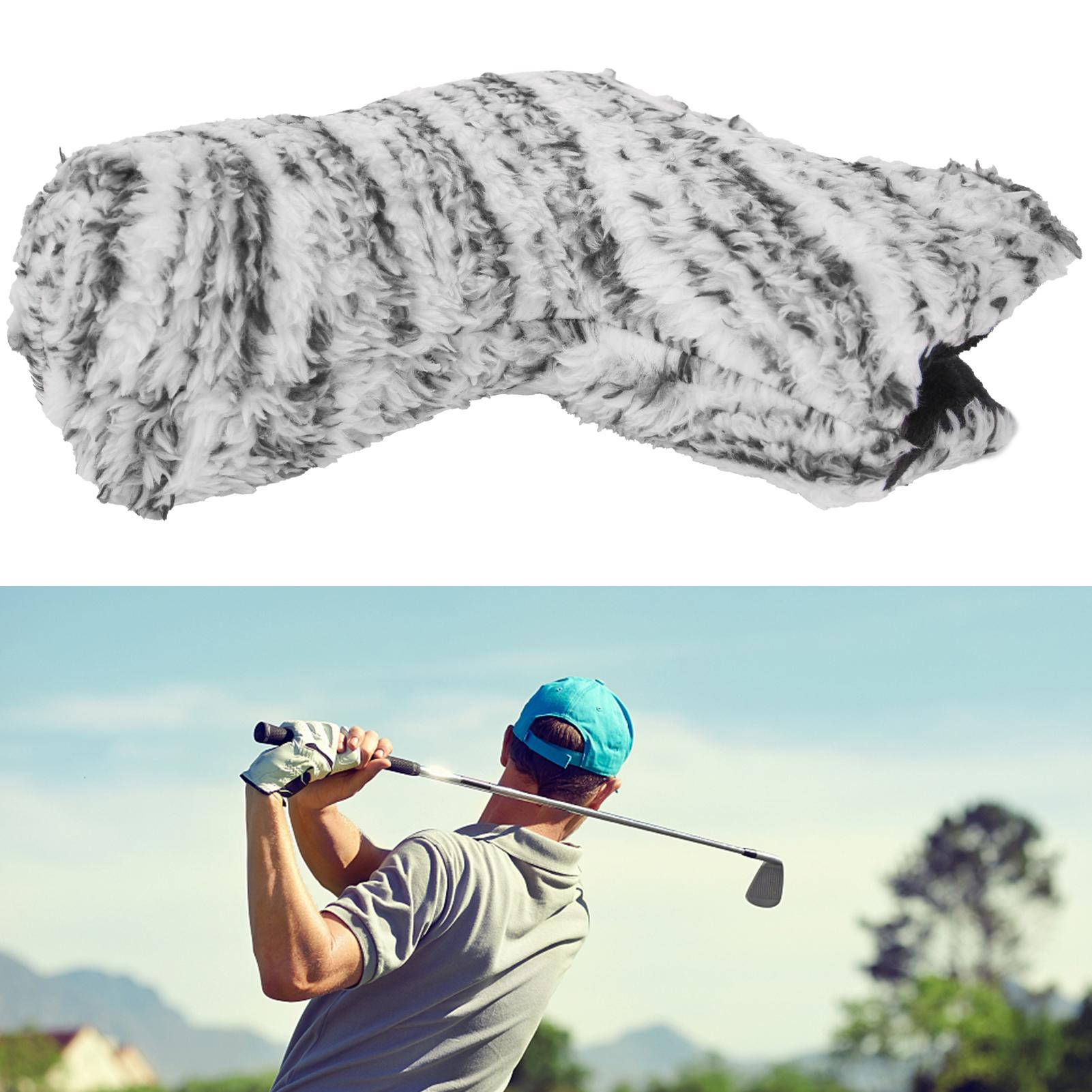 

L shaped Putter Head Cover Soft Plush Headcover or Accessory(White Gray )