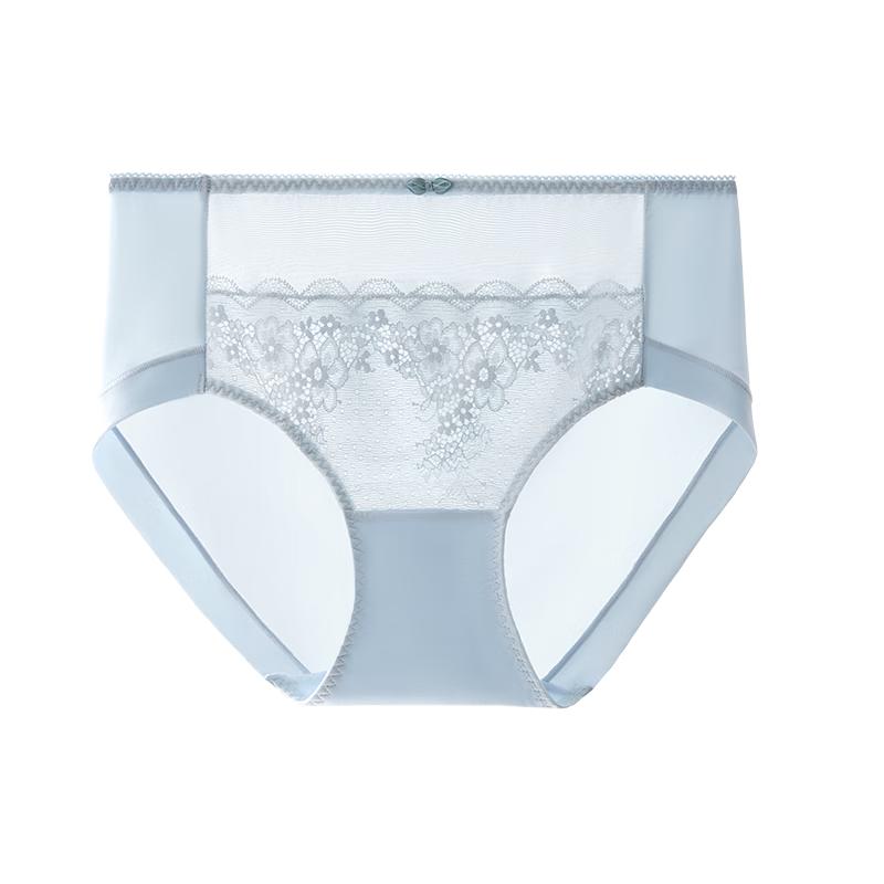 Heilan Home Women's Ice Silk Lace Mid-Waist Briefs 3-Pack