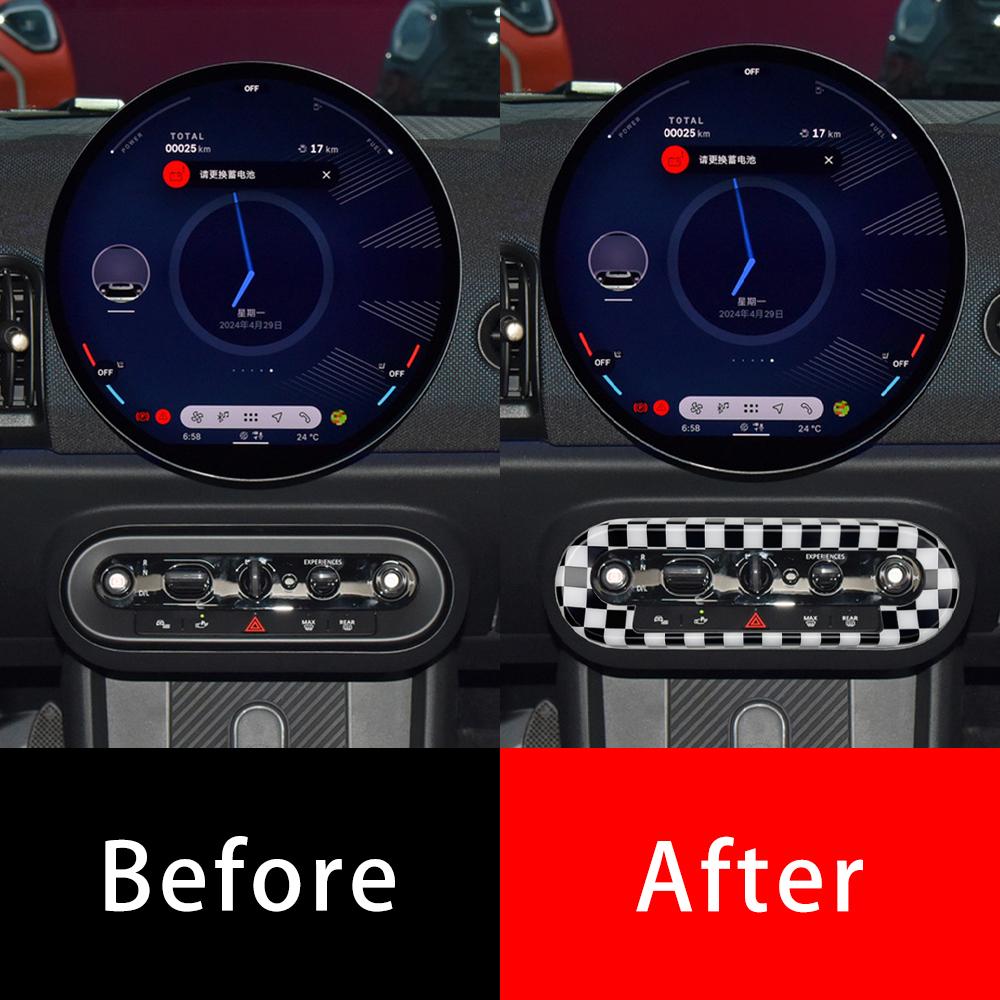 For Mini Countryman U25 Cooper E SE J01 EV J05 Aceman F65 F66 F67 Car Central Control Button Frame Cover Stickers Accessories