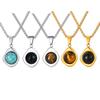 Accessories Men'S Stainless Steel All-Light Irregular Natural Tiger'S Eye Stone Agate Stone Pendant Necklace Pn-2189