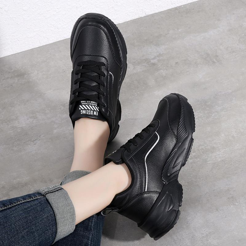 Spring and Autumn Leather Waterproof Student Sports and Leisure Shoes Platform Travel Shoes