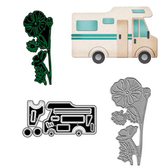 Wohnmobil-Blumen-Stanzform für Scrapbooking, Prägung, Album, Karte, Schablone, Form