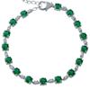 Silver Bracelet with Nano Emerald 6.98ct, Item Weight 7.92 Gr (2013945)