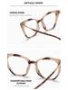 Women's Cat-Eye Prescription Glasses with Spring Hinge, Anti-Blue Light Slimming Design for Larger Faces.