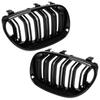 BMW 5 E60 / E61 03-10 grile între faruri (rinichi) set stânga + dreapta NEGRU LUCIOS GRILĂ DUBLĂ CU COSTE CURBATE