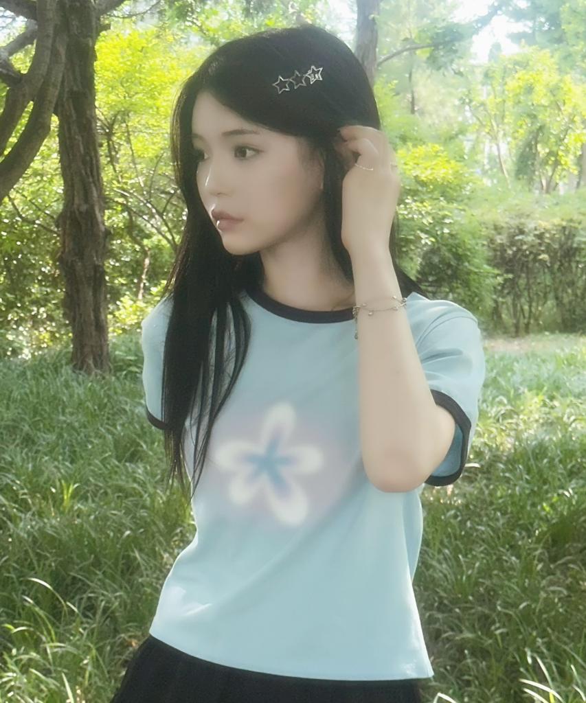FDR Gradation Bloom Ringer Tee Sky Blue