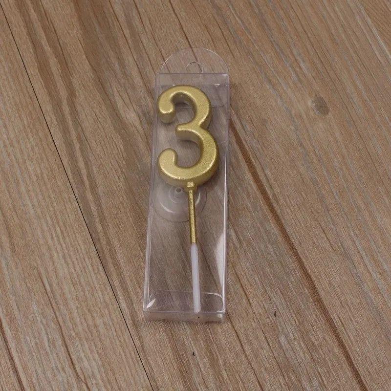 Gold Number Candles for Kids' Birthday Cake and Party Decoration