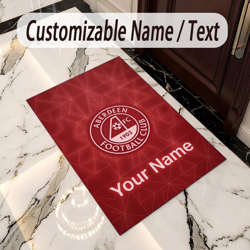 Crystal Velvet Rug Aberdeen FC Print Custom Name Text Floor Mat Home Decor