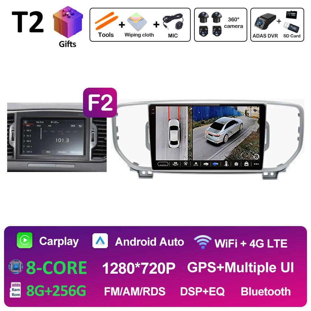 Bluetooth Android 14For KIA Sportage 4 QL 2016 2017 2018 Navigation GPS Car Radio Video Player Wireless Carplay WIFI Accessories