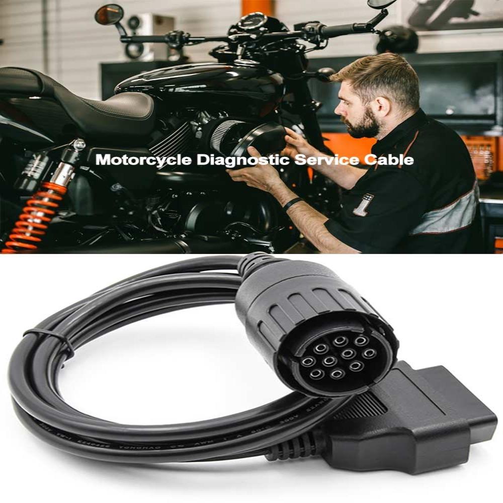 Black Motorcycle OBD Cable ABS & Metal OBD2 Connector Cable  Motorcycle Repair