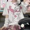 Y2k Harajuku Kawaii Tees Women Japanese Fashion Gothic Streetwear Cartoon Print Loose T-shirts Soft Girl Spring