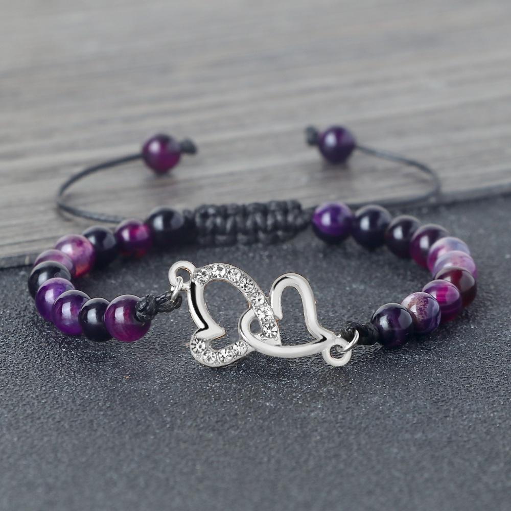 Double Heart Bracelet For Women Couple Matching Love Adjustable Chain Jewelry Romantic Anniversary Valentine's Day Present Gifts