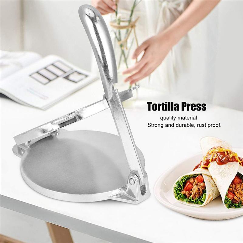 

Foldable Aluminum Alloy Tortilla Press, DIY Maker Tool For Quesadilla Roti Flatbreads