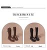 Girls' Knee-High Leather Boots: 2026 Autumn/Winter, High-Top, Plus Velvet.