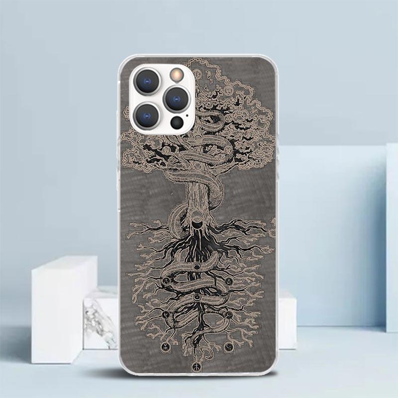 Tree of Life Space Soft Cover for iPhone 16 17 Air 15 14 Pro Max 16E Phone Case 13 Mini 12 11 7 SE 8 Print Pattern Fit Cases 16