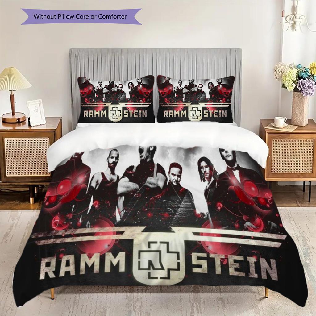 Rock Band Action Intense Performance Bedding (1 * duvet cover + 2 * pillowcase, without core) 2D Flat Bedding set Soft and comfortable