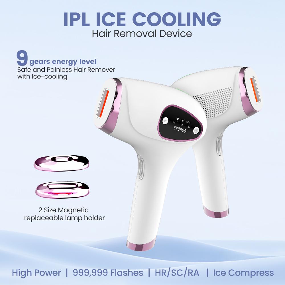 High Power Ice Cooling Best Laser Epilator Handheld  Ipl Laser Hair Removal  Removing Hair Painless At-home 3 in 1